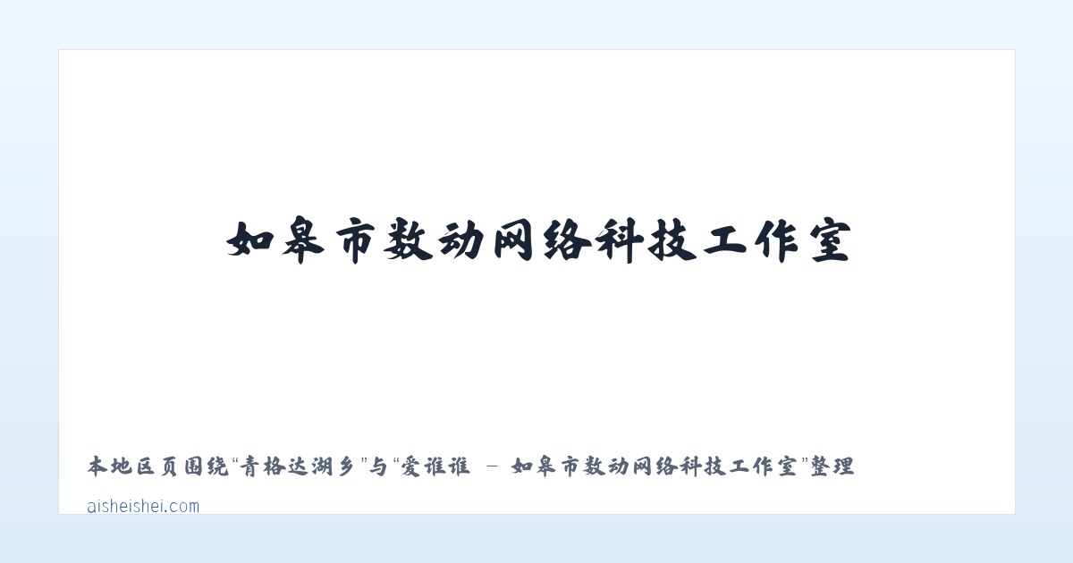昭君路街道 - 爱谁谁 - 如皋市数动网络科技工作室 主图