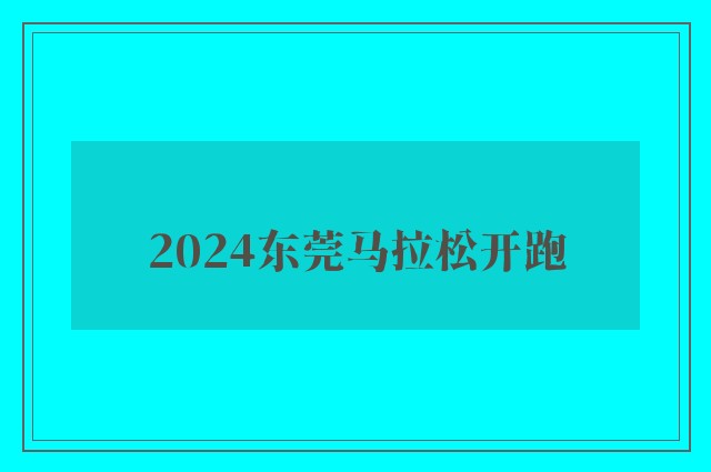 2024东莞马拉松开跑